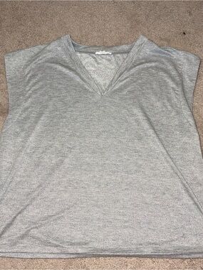 Light Gray V-Neck Tank Top - Relaxed Fit